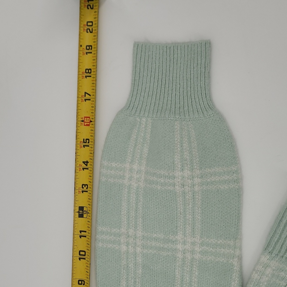 NWT LOFT Seafoam Green/White Plaid Long‎ Cardigan Women's Size M - Picture 9 of 9